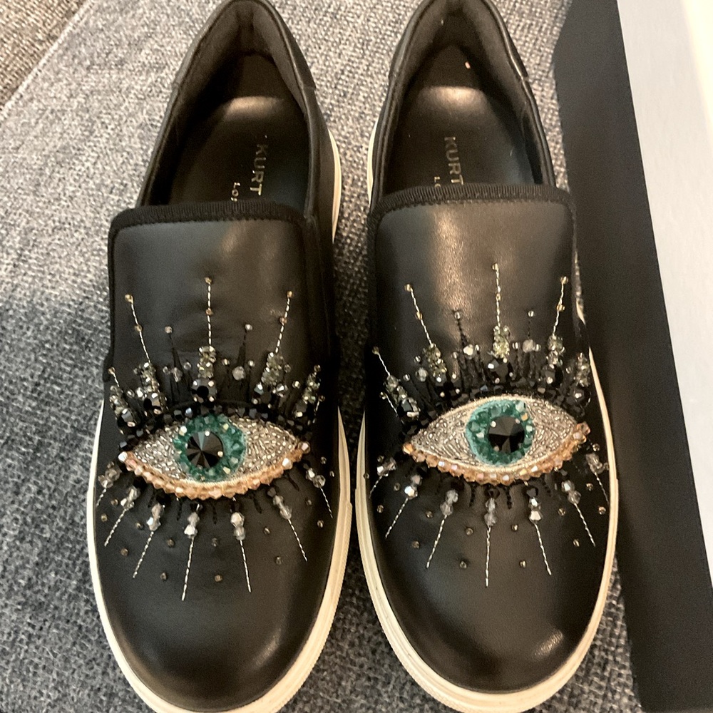 Kurt Geiger Black Leather Sneakers